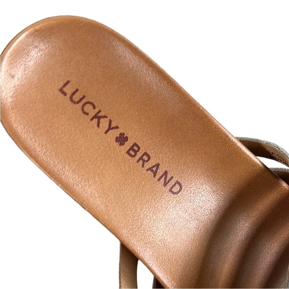 NWOT Lucky Brand Leather Sandals White Size 7 - Picture 5 of 7